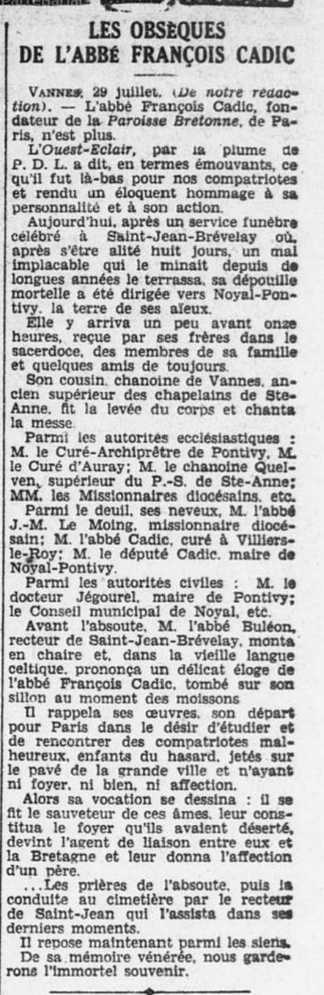 Cadic décès